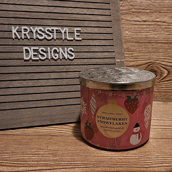 Bath & Body Works Other - Bath & Body Works Candle Strawberry Snowflakes